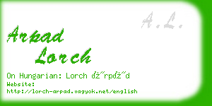 arpad lorch business card